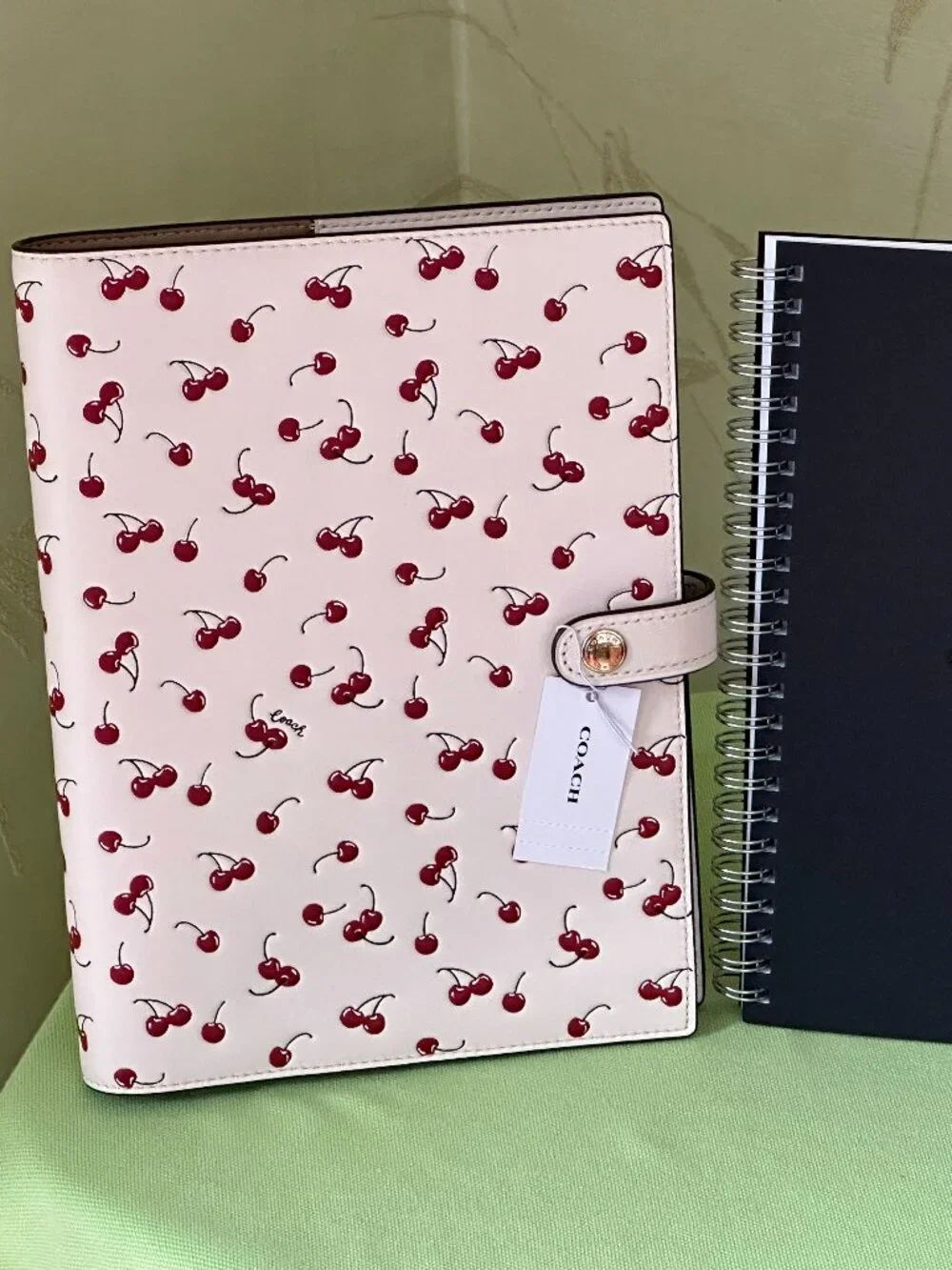 COACH NOTEBOOK with CHERRY PRINT :NWT  CHERRIES  CFA44